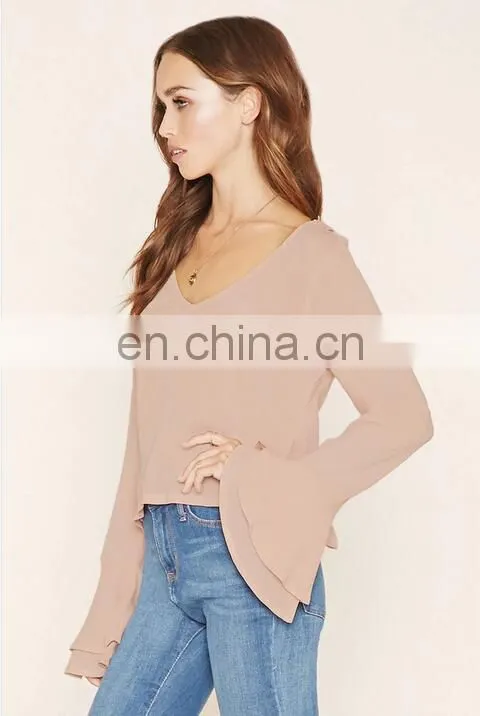 ladies long sleeve crocheted top