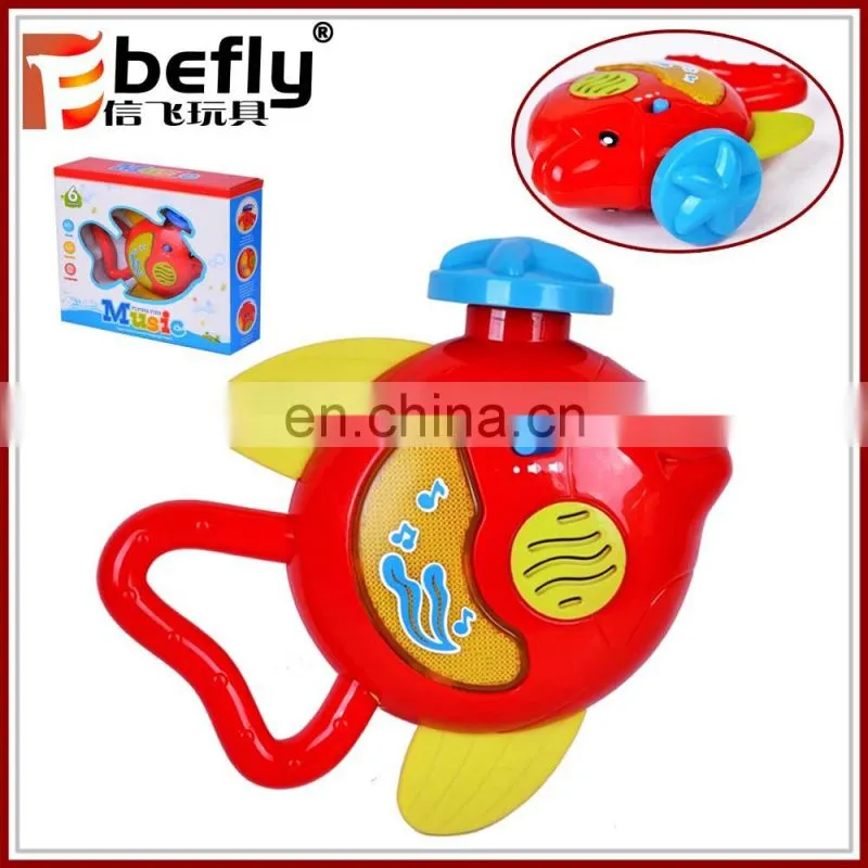 Baby Fish shape rattle Plastic baby toys with music