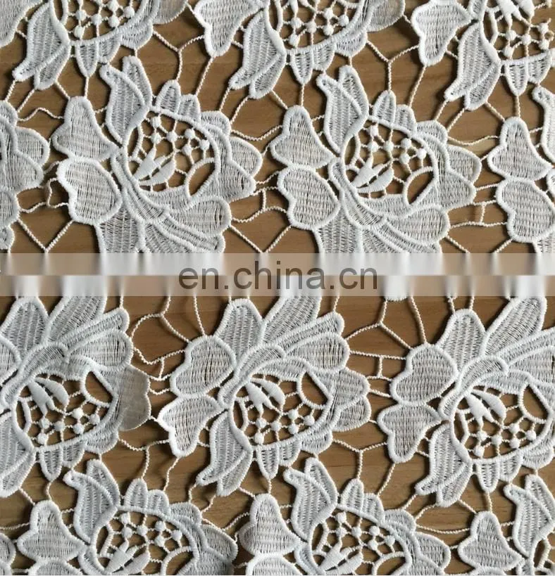 2017 hot sale whtie milk silk flower embroidery lace fabric