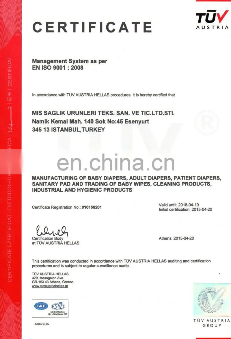 GENERAL HOUSE OFFICE CLEANING DISPOSABLE HYGIENE PRODUCTS FROM TURKEY