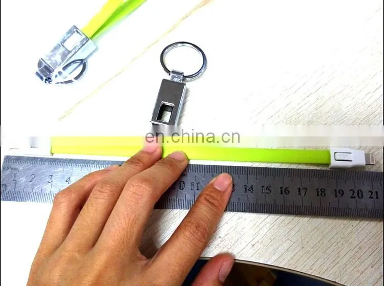 Custom cheap gb ram key chain charger silicone wristband cable usb keychain