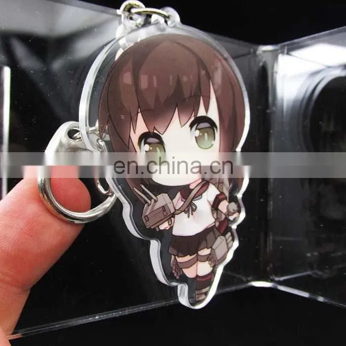 Cartoon school bag keychain acrylic for students
