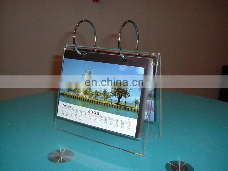 Transparent plexiglass latest acrylic calendar stand