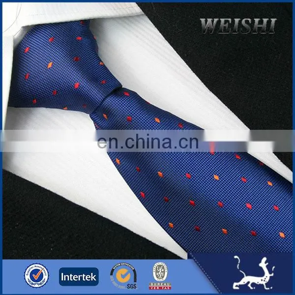 Fashion red dot cheap woven slim ties for men design