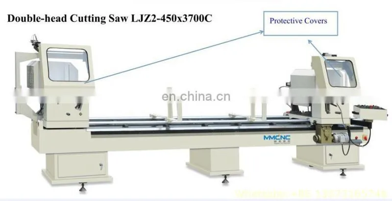 Double Heads Aluminum Window Door Saw Machine For 45 Degree, 90 Degree Cutting