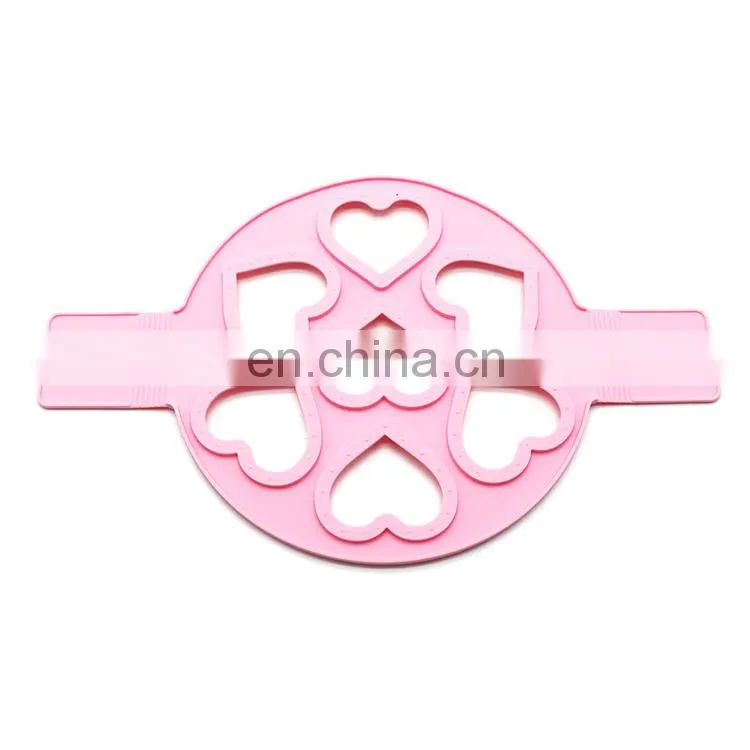 Customize Silicone Loving Heart Shaped Fried Egg Ring Omelette Egg Ring Pancake Poach Mold