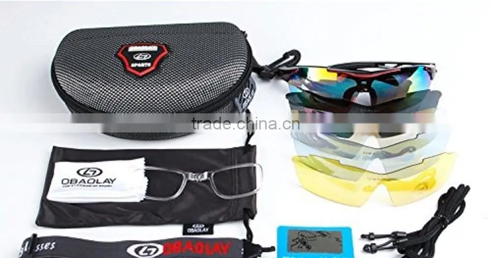 Sports Sunglasses Polarized Anti-UV Cycling Glasses With 5 Interchangeable Lenses