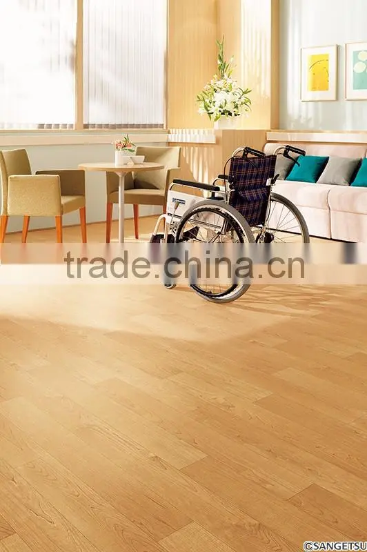 High Quality Japanese Hygienic Vinyl Flooring Hospital Grade in Wood Look