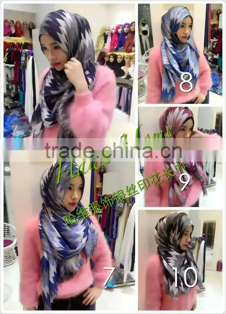 New silver 180*70cm big size long islmaic MUSLIM SCARF cotton and linen fabric