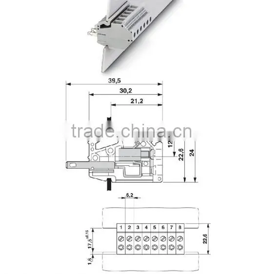 Through Walll Terminal Blocks With Vertical Wire Inlet