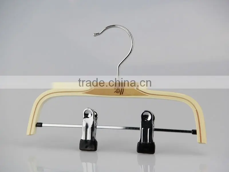 HA6888 cheap laminated wood hanger coat hanger with clips