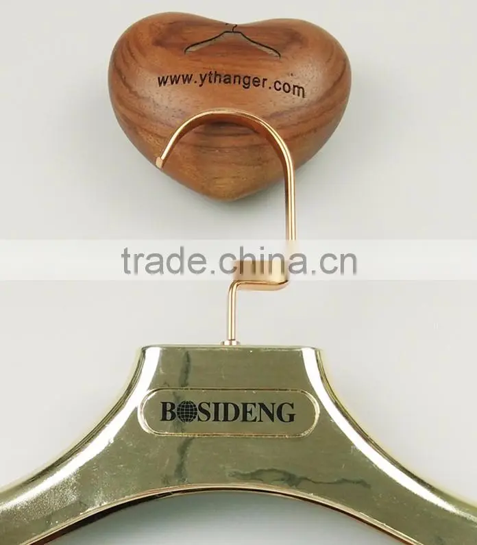 new premium gold color dress plastic hanger suit plastic hanger with gold hook