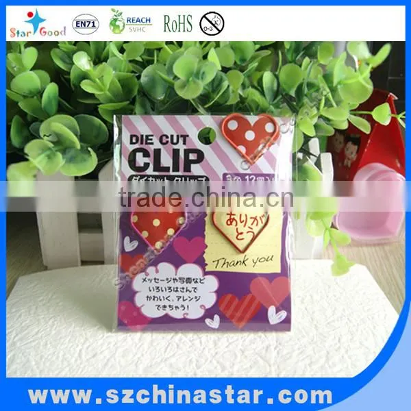 PET coated iron wire star shape paper clip assorted color
