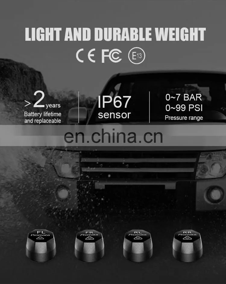 Promata Real-time cigarette plug 433 MHZ wireless tire pressure monitoring system
