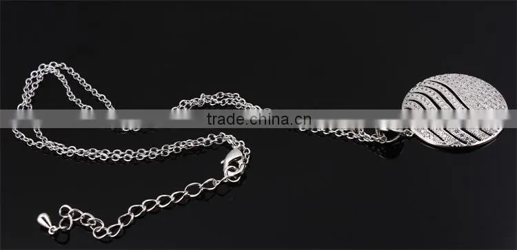 Cubic Zirconia Deluxe Classic Look Round Pendant Women Set Jewelry Wholesale
