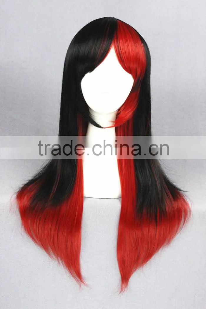 Cheap 60CM medium black red lolita fancy women synthetic hair cosplay wig