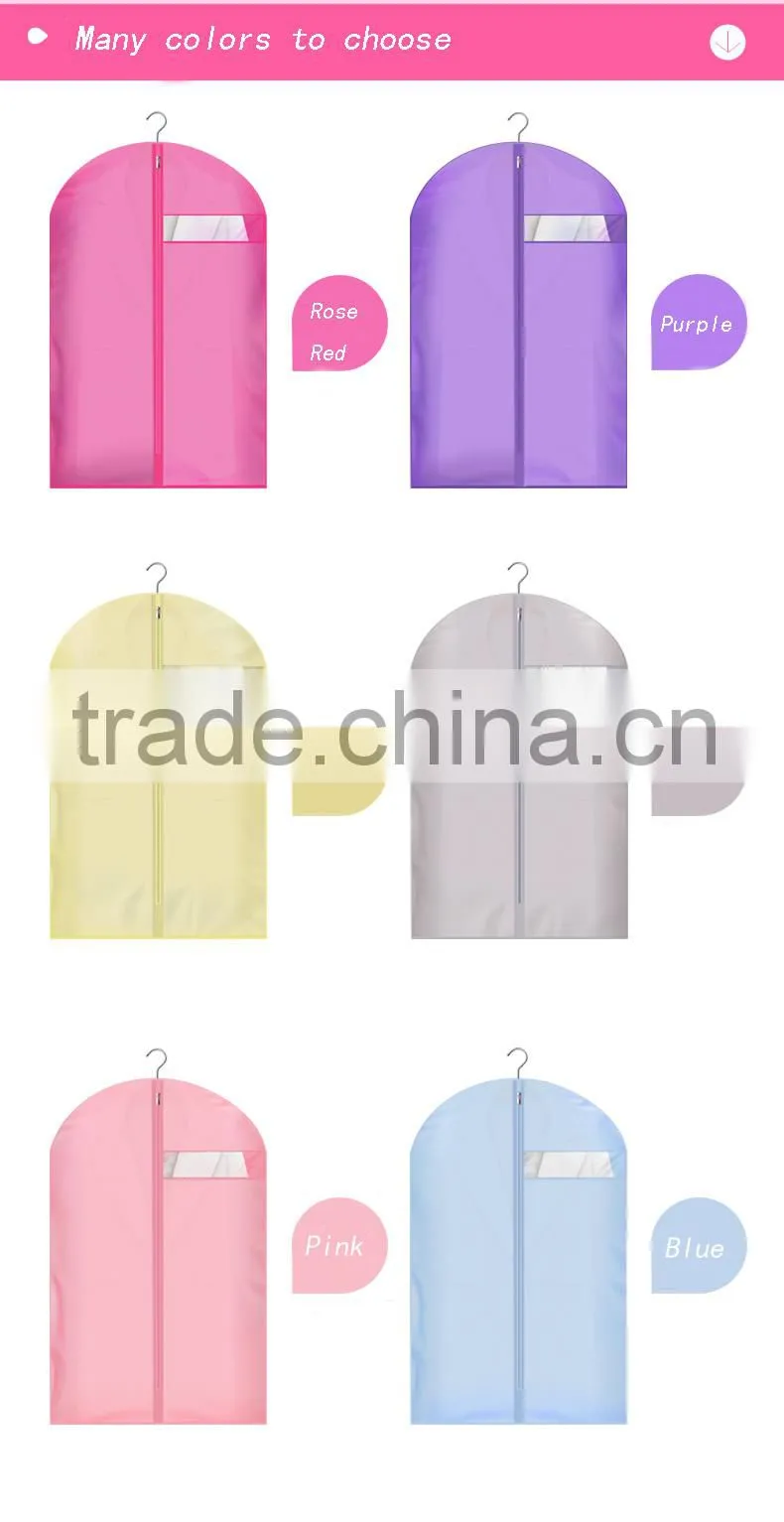 Matte texture cheap plastic garment bags Convenient storage clothing