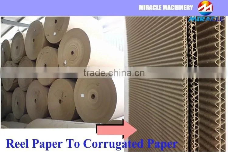 Corrugated cardboard production line for sale, fluted cardboard making machine