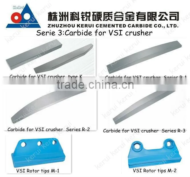 vsi crusher carbide parts