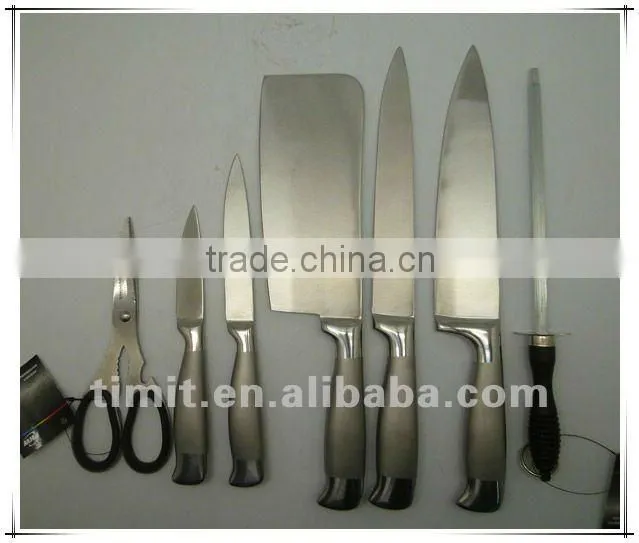 8pcs stainless steel hollow handle good quality kitchen knife