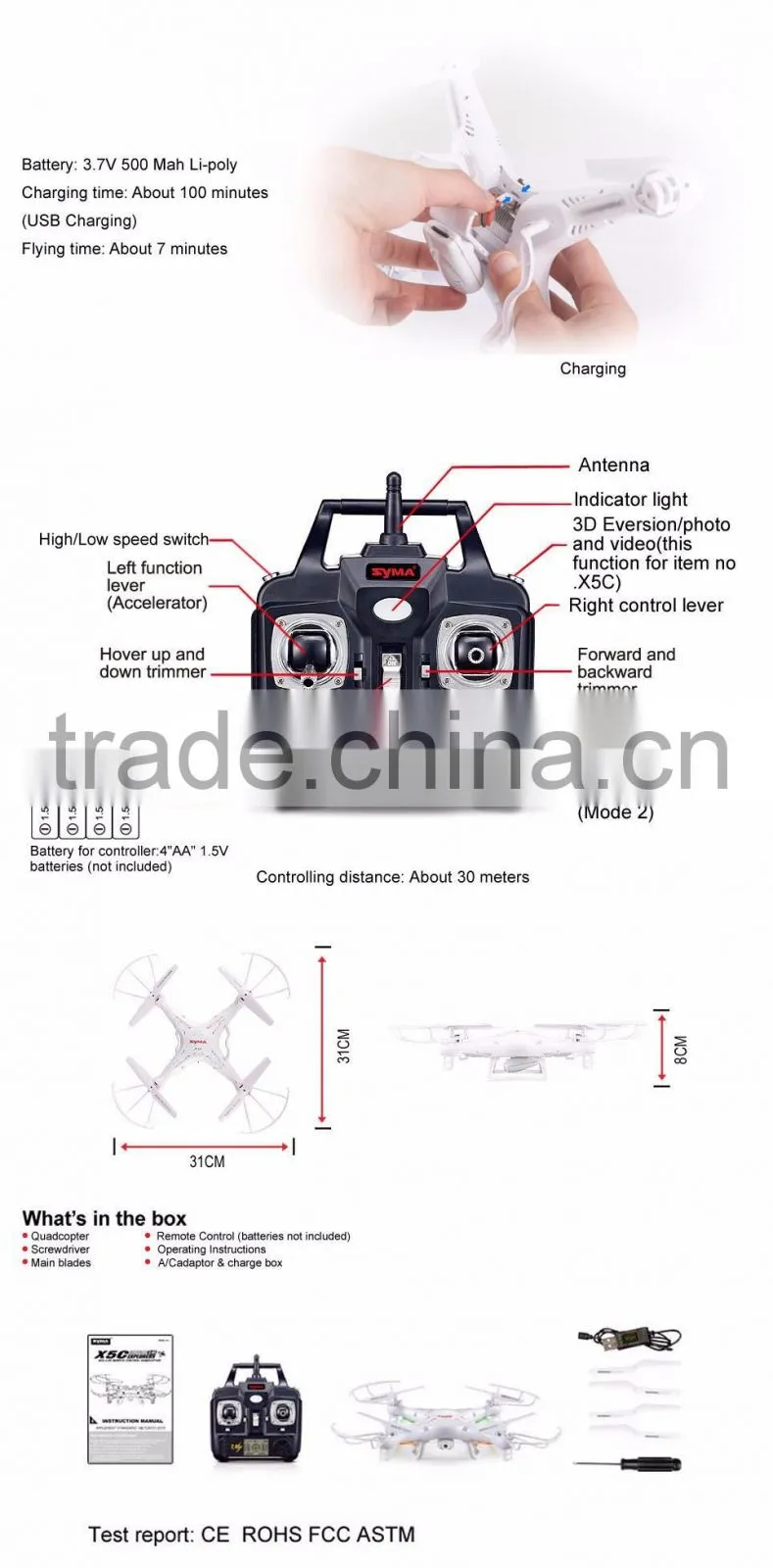 syma x5c udi rc racing quadcopter