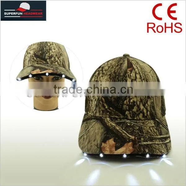 factory supply camouflage LED hats and camo hats