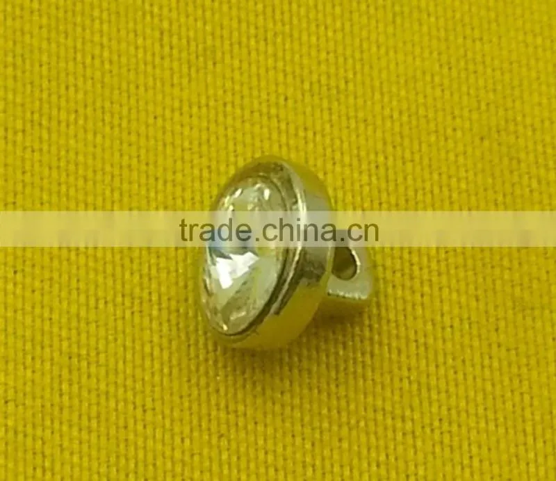 8mm Rhinestone Zinc Alloy metal Shank --- MJ1002