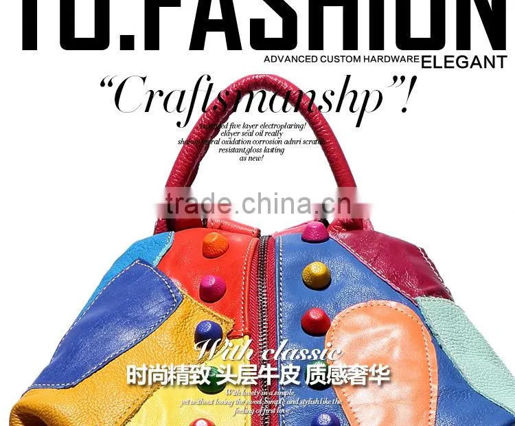 2015 autumn top grain genuine leather backpack fashion cattlehide women backpack