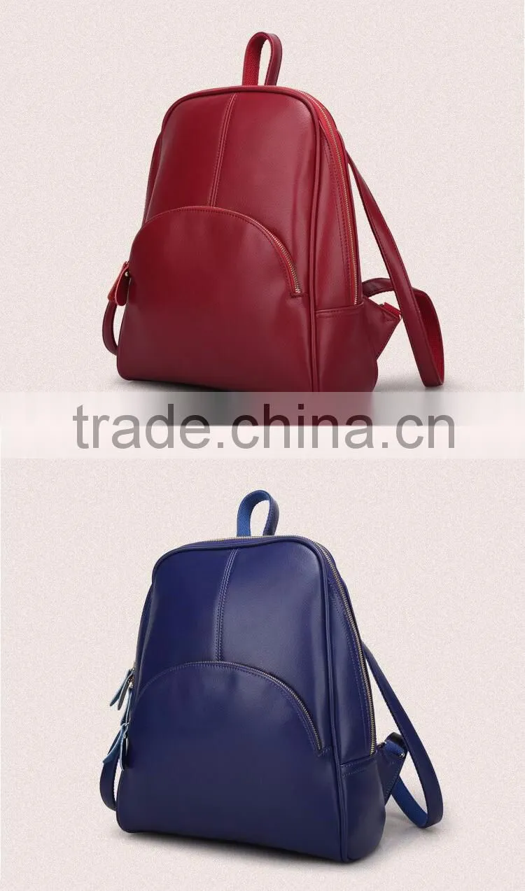 PU leather new fashion backpack multi candy pure colors shoulder bag