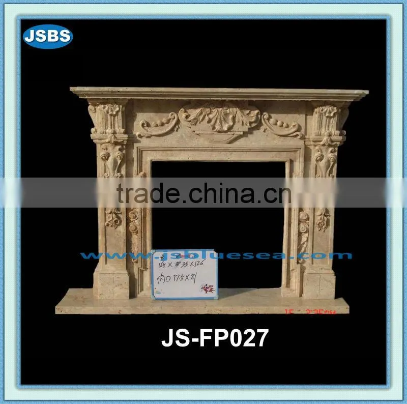cultured indoor decorative travertine fireplace surround