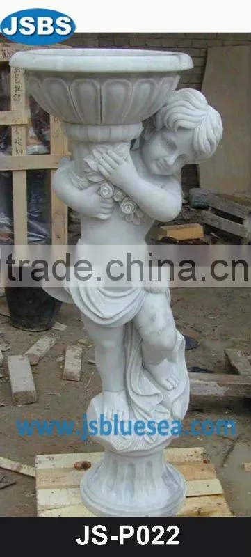 Yellow flowerpot with grape carving design