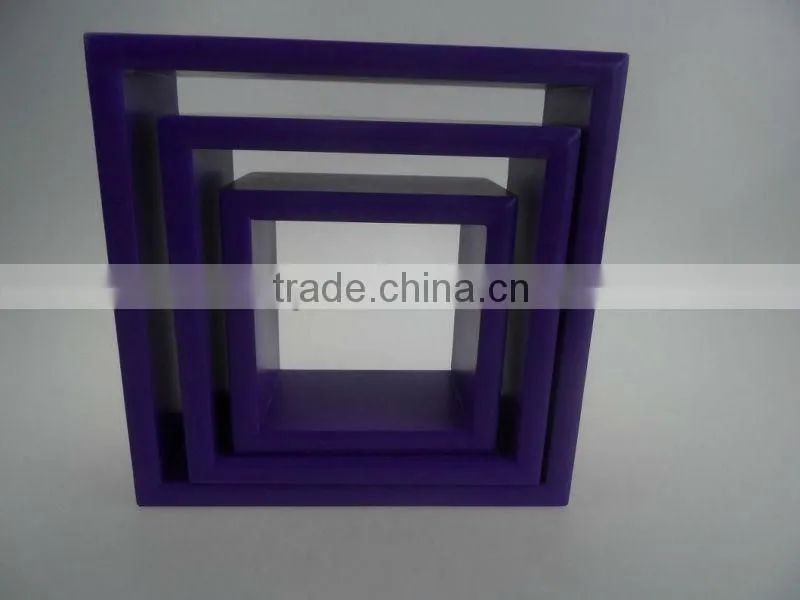 set of 3 MDF wall cube shelf wall display