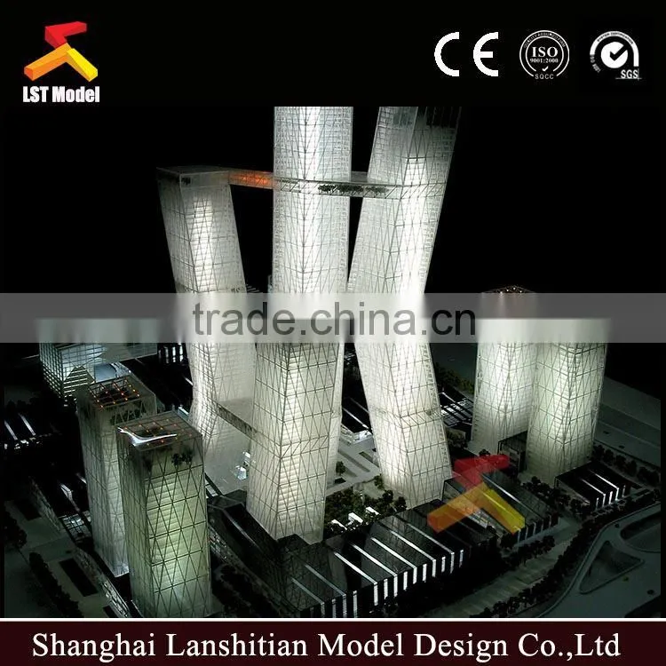 miniature building blocks model with light