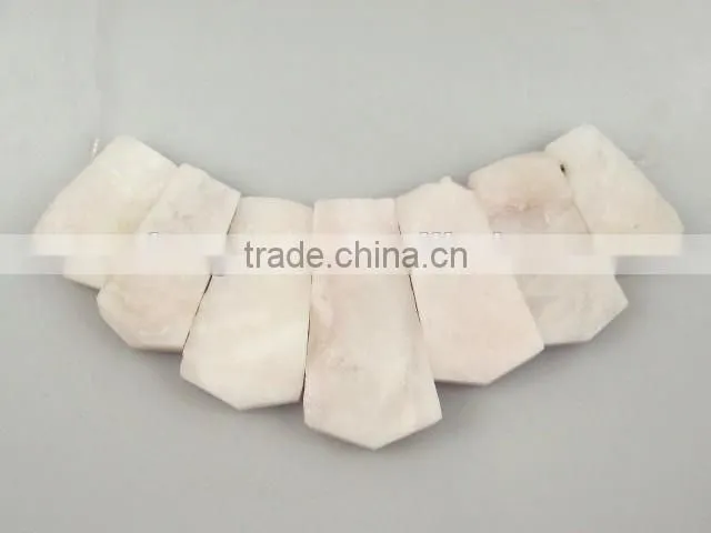 pink opal rectangle gemstone necklace