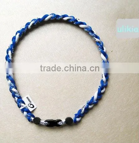 The latest design of Germanium&Titanium tri-braided necklace