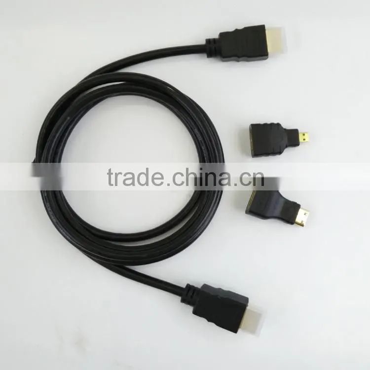 Digital mini micro hdmi component 3 in 1 hdmi converter cable for mobilephone camera computer monitor