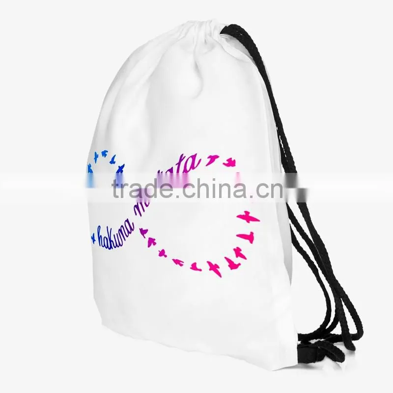 China Suppliers Hot Sale Full Print Sublimation Polyester Custom Drawstring Bag