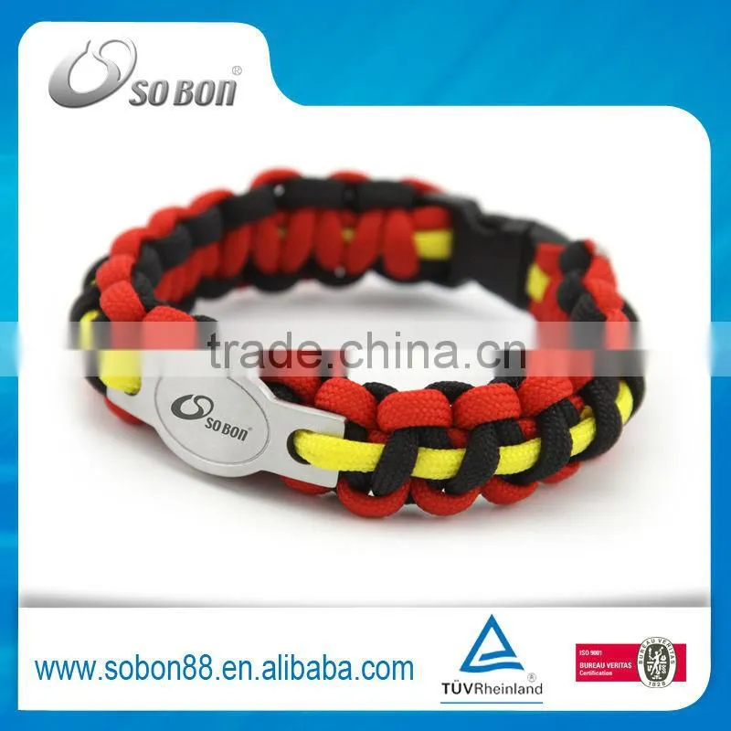 2016 wholesale 550 paracord survival bracelet with stainless steel clasp