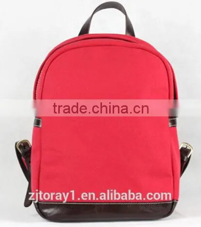 Portable Shoulder Leather Canvas Kids Backpack Bag for School