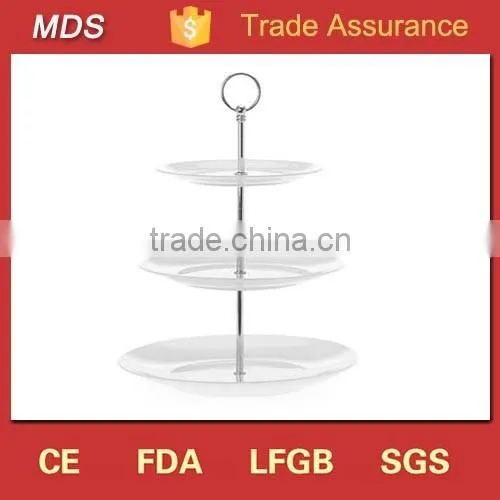 Clear Glass Cake Plate Stand With 3 Tiers