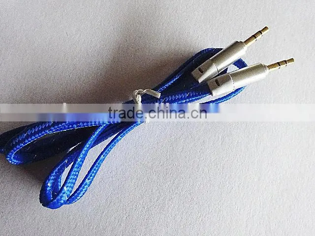 wholesales DC3.5mm flat braid metal audio cable