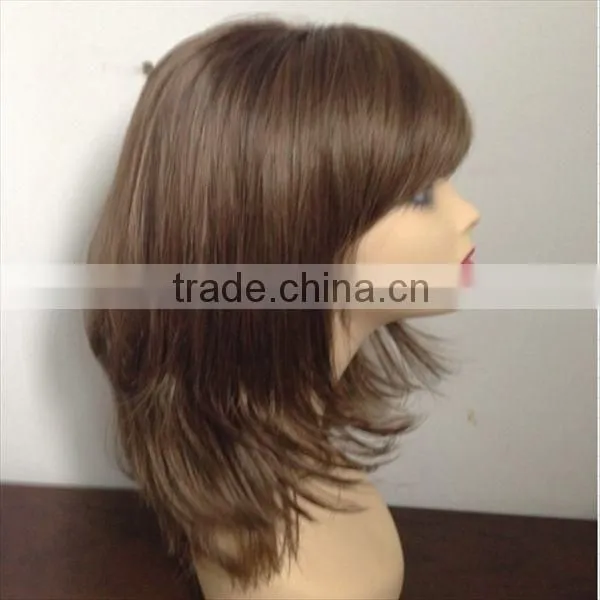 100% black color silky straight hair wig