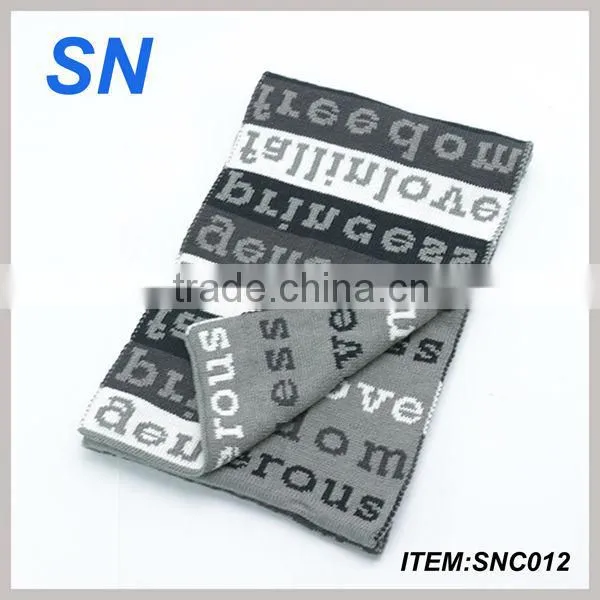 English letter column chunky stripe unisex scarf