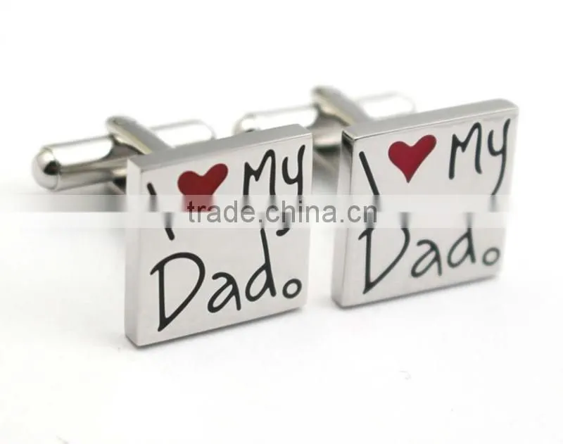 Hottets Father Day's Gift Stainless Steel Love Dad Cufflink Wholesale