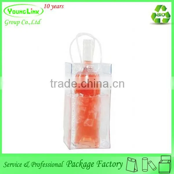 Customized clear cheap plastic ice bag for wine