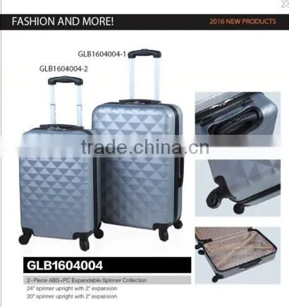 Classic ABS/PC diamond lattice luggage