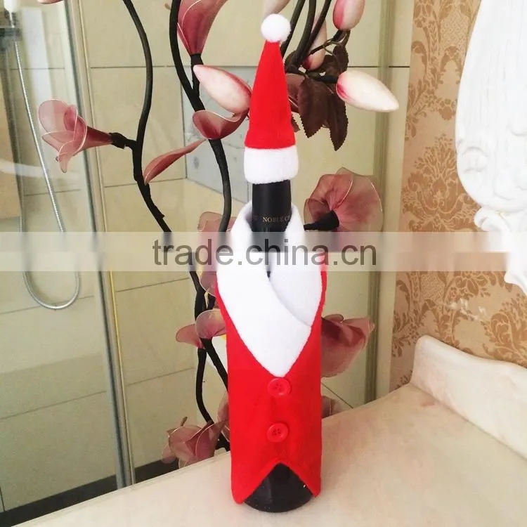 2015 Xmas decoration christmas bottle cloth red wine cloth bottle cover