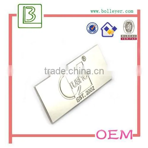 custom metal logo plate for handbags