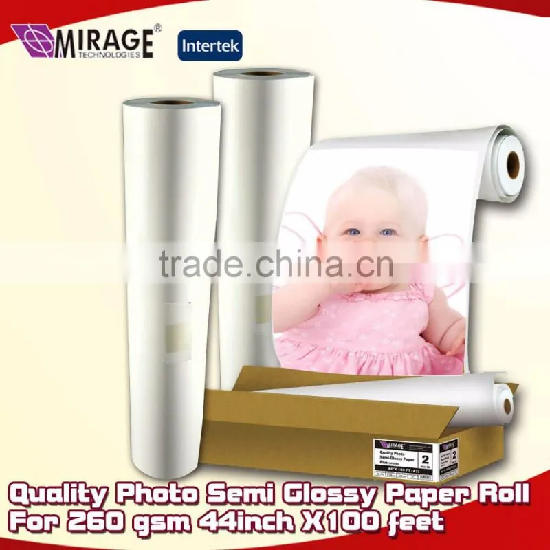 Quality Photo Semi Glossy Paper Roll For 260 gsm 44inch X100 feet