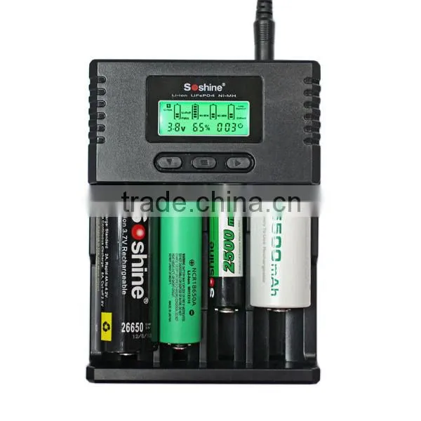 Soshine LCD 4A Universal Li-ion/NiMH/ LiIFePO4 Battery Charger for 18650 26650 AA AAA C battery charger 18650 charger